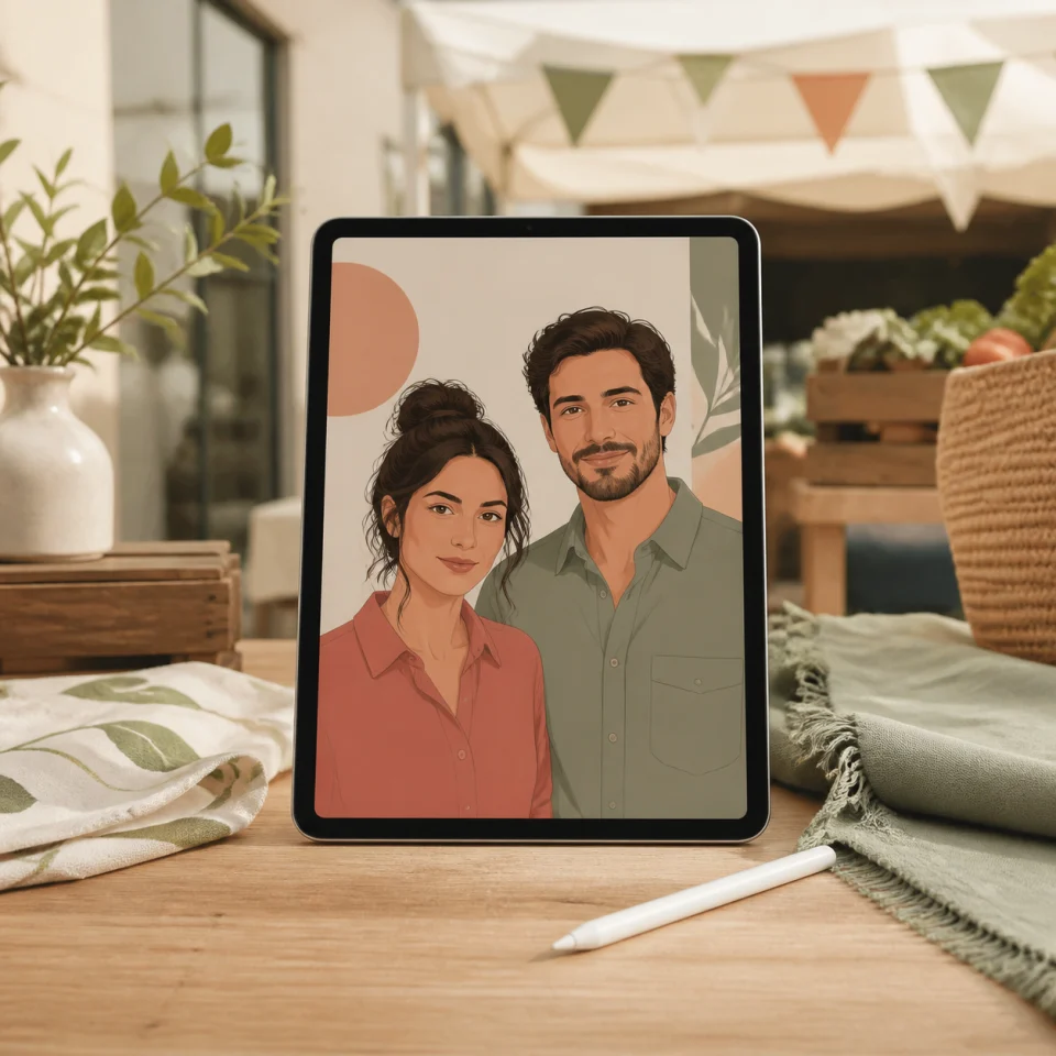 Portrait duo offered by Little Linework