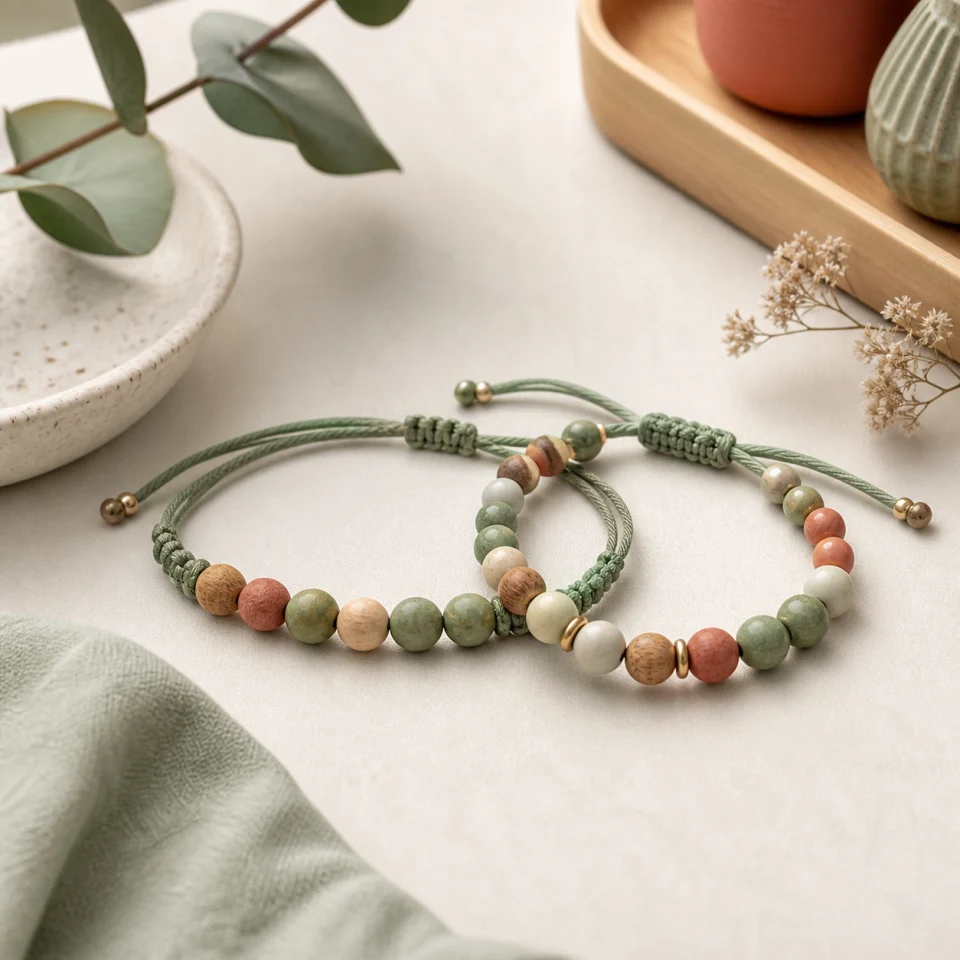 Bead-and-thread pair offered by Kindred Keeps