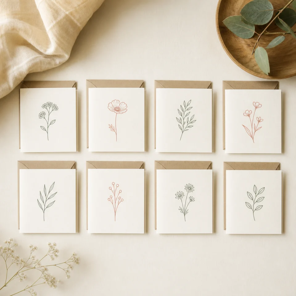 Thank-you note set offered by Bright Notes Co.
