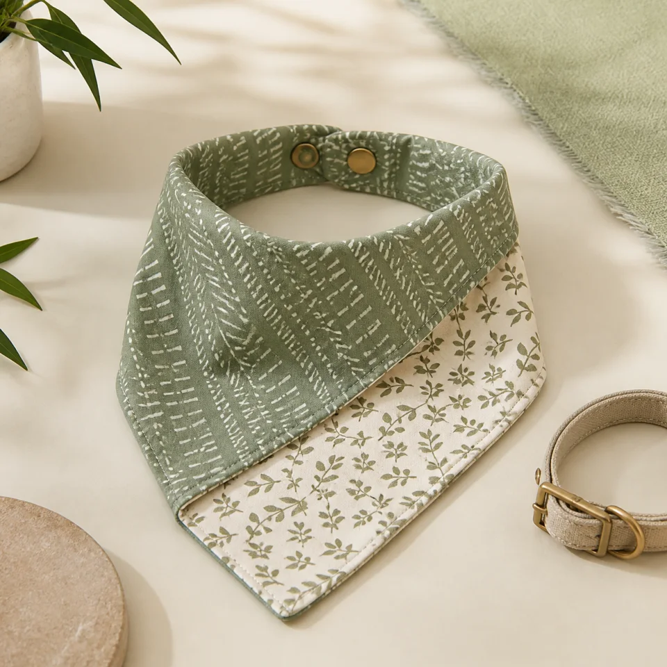 Cotton pet bandana offered by Paws & Thread