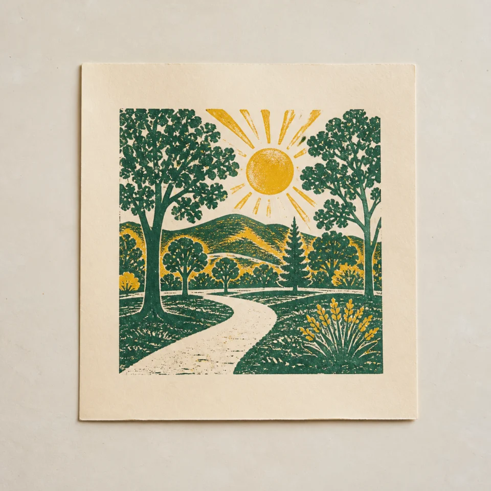 Two-color art print offered by Sunny Side Prints